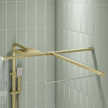 Harbour i8 Brushed Brass 2x 8mm Glass Screen Pack for Walk in Showers and Wetrooms