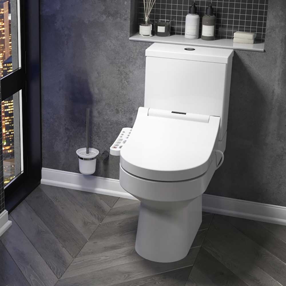 Electric Bidet Warm Toilet Seat Elongated Toilets Heated Air Dryer Water Wash UK 