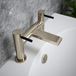 The Tap Factory Vibrance Brushed Nickel Deck Mounted Bath Filler with Vanto Black Handles