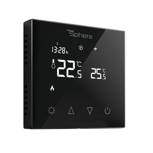 Thermosphere Thermotouch 7.6iG Glass Programmable Thermostat - Black Glass