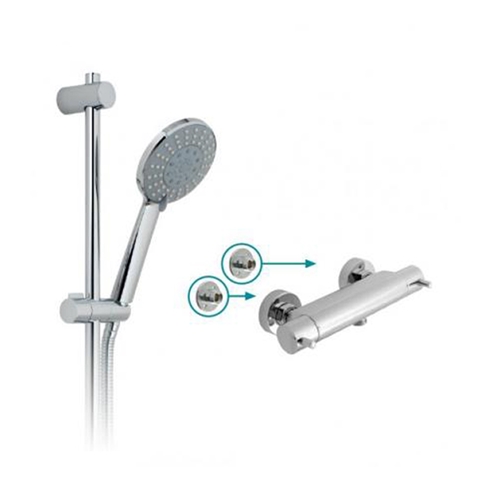 Vado Celsius Exposed Round Thermostatic 3/4" Shower Valve Package - With Wall Mounting Brackets