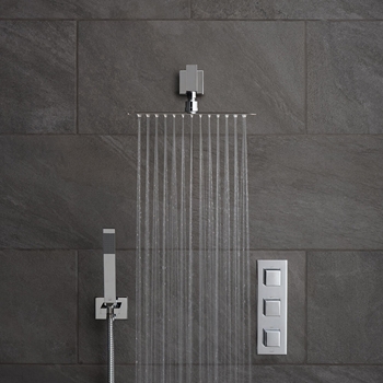 Vado Tablet Notion Concealed Thermostatic Shower Package with Fixed Shower Head & Handset