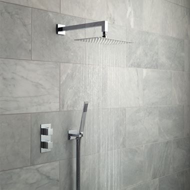 Vado Tablet Notion Concealed Thermostatic Shower Package with Fixed Shower Head and Handset