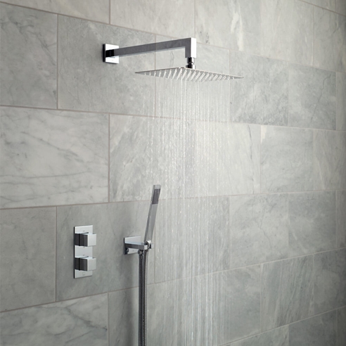 Vado Tablet Notion Concealed Thermostatic Shower Package with Fixed Shower Head and Handset