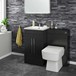 Vellamo Aspire 1000mm 2 Door Combination Basin & Toilet Unit - Black Ash