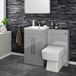 Vellamo Aspire 1000mm 2 Door Combination Polymarble Basin & Toilet (530mm Projection) Unit & Concealed Cistern - Gloss Grey