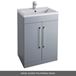 Vellamo Aspire 1100mm 2 Door Combination Polymarble Basin & Toilet Unit - Gloss Grey - No Cistern or Toilet