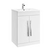 Vellamo Aspire 600mm Floorstanding 2 Door Vanity Unit & Basin - Gloss White