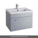 Vellamo Aspire 600mm Wall Mounted 1 Drawer Vanity Unit & Basin - Gloss Grey