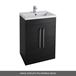 Vellamo Aspire 1100mm 2 Door Combination Polymarble Basin & Toilet Unit - Black Ash with Harbour Clarity BTW Toilet