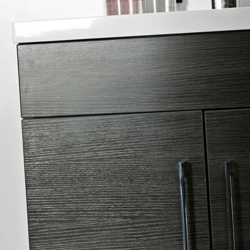 Vellamo Aspire 600mm Floorstanding 2 Door Vanity Unit & Basin - Black Ash