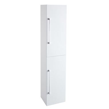 Vellamo Aspire Tall 2 Door Bathroom Wall Mounted Storage Unit - Gloss White