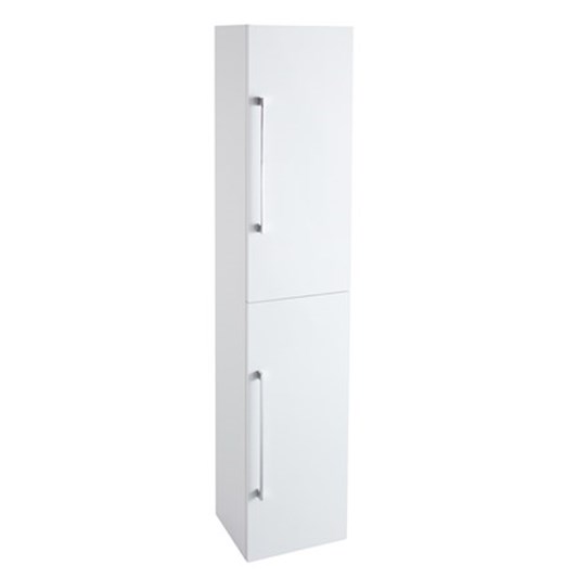 Vellamo Aspire Tall 2 Door Bathroom Wall Mounted Storage Unit - Gloss White
