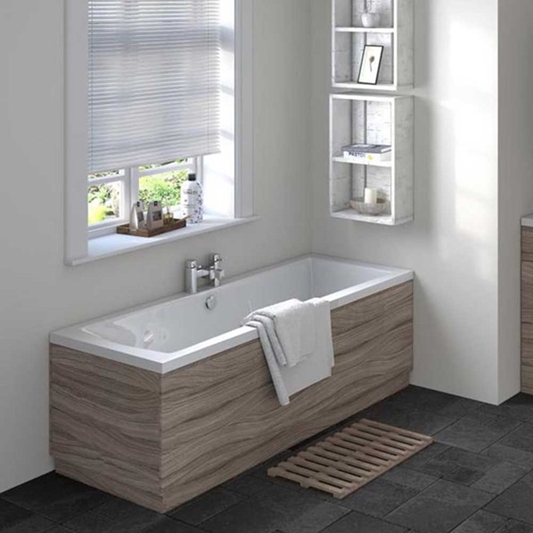 Vellamo Drift 1700mm Straight Bath, Wooden Bath Panels Cut To Size Uk