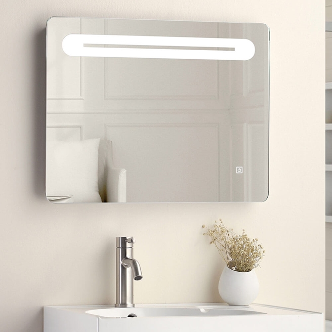 Vellamo LED Illuminated Mirror with Demister Pad & Shaver Socket - 650 x 500mm