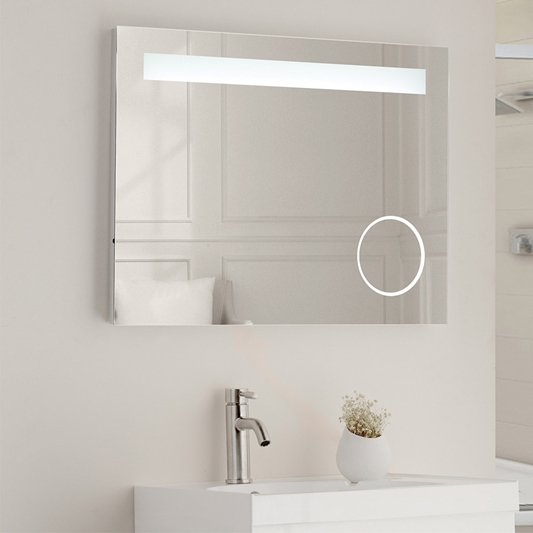 Vellamo Led Illuminated Magnifying, Bathroom Mirror With Demister And Shaver Point