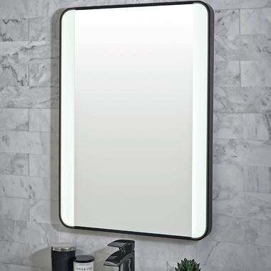 Vellamo LED Illuminated Matt Black Mirror with Demister Pad & Colour Change LEDs - 500 x 700mm & 1200 x 600mm