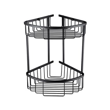 Vellamo Twist Black Double Corner Shower Basket