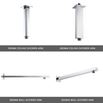 Bertie Concealed Thermostatic Push Button Shower Valve, 200mm Fixed Head & Shower Handset Kit - 180mm Ceiling Arm