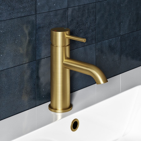 Harbour Clarity Brushed Brass Basin Mixer Tap & Waste
