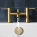 Vellamo Twist Brushed Brass Deck Mounted Bath Filler