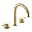 VOS 3 Hole Deck Mounted Basin Mixer - Brushed Brass
