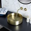 VOS Round Stainless Steel Countertop Basin - Brushed Brass Finish