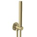 VOS Round Water Outlet & Holder with Metal Hose & Slim Hand Shower - Brushed Brass