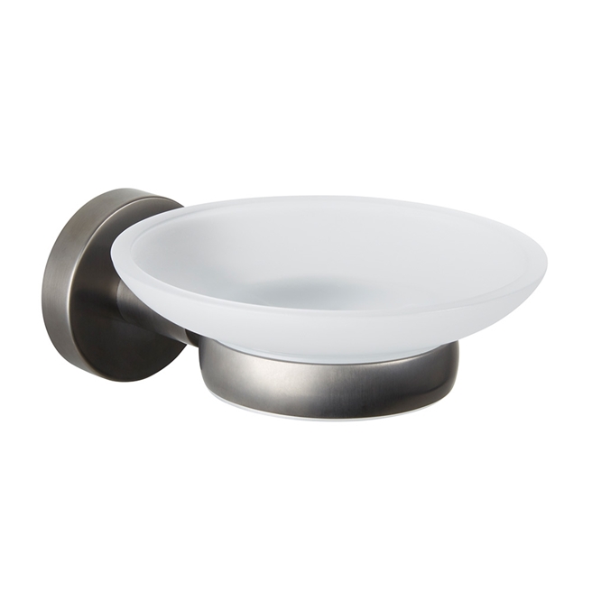 VOS Soap Dish with Glass - Brushed Black