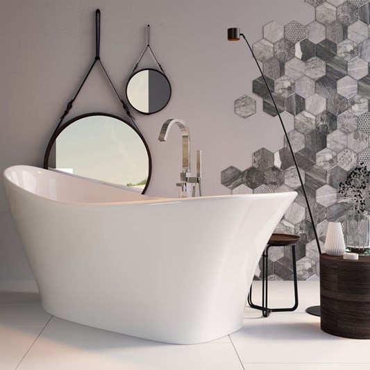 Xana Freestanding White Acrylic Bath - 1750 x 750mm