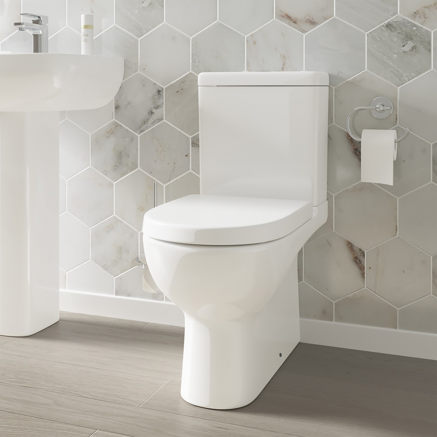Harbour Grace Rimless Fully Back to Wall Toilet & Soft Close Seat | Drench