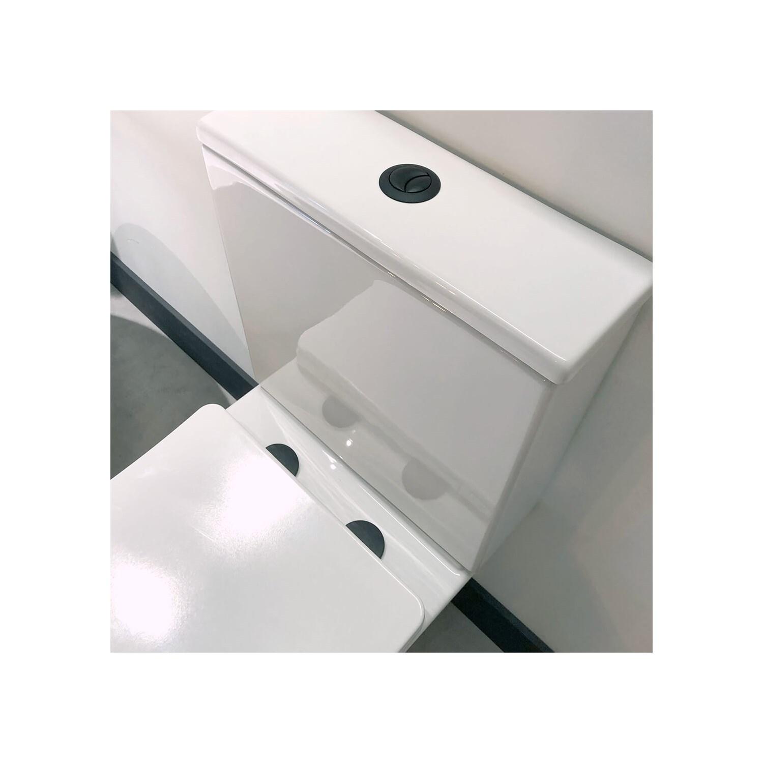Harbour Serenity Black Dual Flush Button & Toilet Seat Hinge Cover Pack